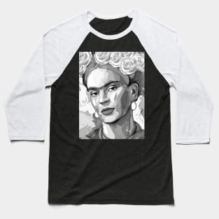 Frida Kahlo Black and White 1 Baseball T-Shirt